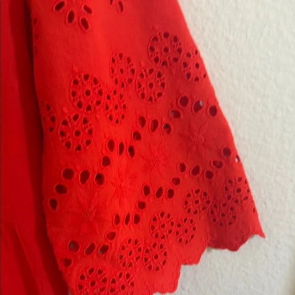 Madewell Vibrant Red V-Neck Dress size 10 - Picture 4 of 7